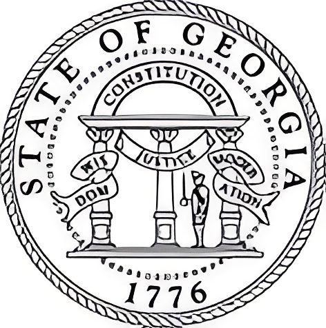 Seal of Georgia, featuring Constitution and columns.