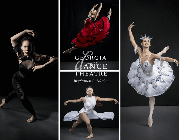 Collage of Georgia Dance Theatre ballet dancers