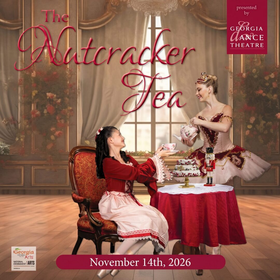 Nutcracker tea: ballerina pouring tea for girl